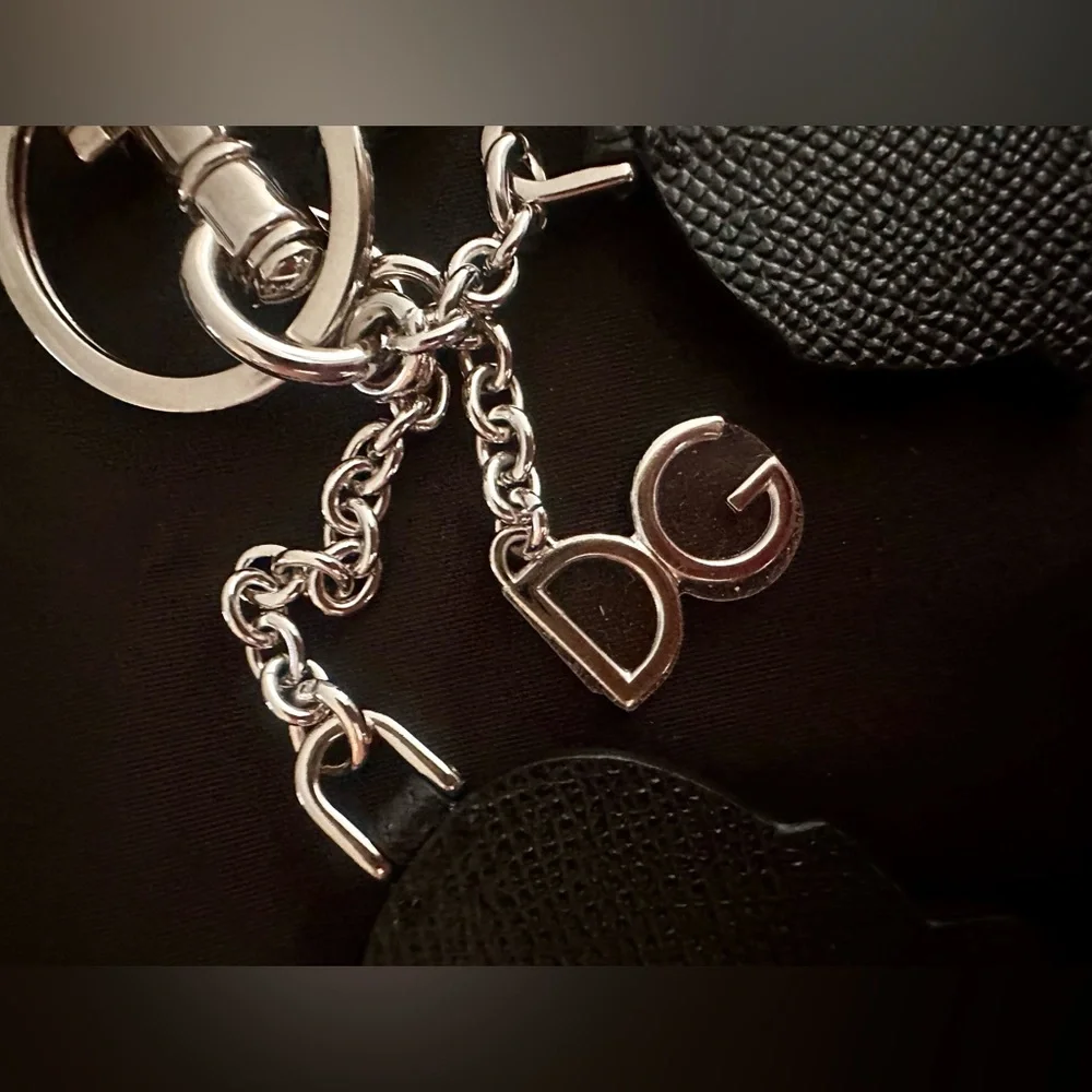 NWT Dolce & Gabbana Keychain Set with Leather Designer Cartoon Faces